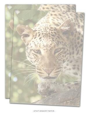 Stationary Paper: Leopard Stationery Letterhead Paper, Set of 25 Sheets Animal Themed for Writing, Flyers, Copying, Crafting, Invitation by Very Stationary Paper