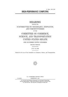 High-performance computing by United States Congress, United States Senate, Committee on Commerce Science (senate)