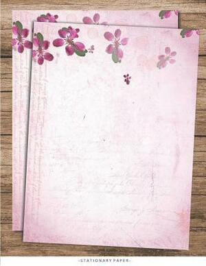 Stationary Paper: Floral Script Stationery Letter Paper, Set of 25 Sheets Flower Designs for Writing, Flyers, Copying, Crafting, Invitat by Very Stationary Paper