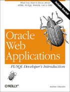 Oracle Web Applications:PL/SQL Developer's Intro: Developer's Introduction by Andrew Odewahn
