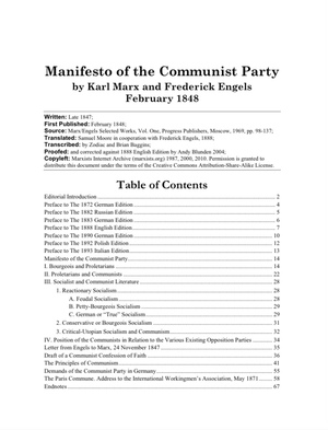 Manifesto of the Communist Party by Karl Marx, Friedrich Engels