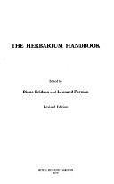 The Herbarium Handbook by Royal Botanic Gardens, Kew, Diane M. Bridson, Leonard Forman