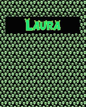 120 Page Handwriting Practice Book with Green Alien Cover Laura: Primary Grades Handwriting Book by Sheldon Franks