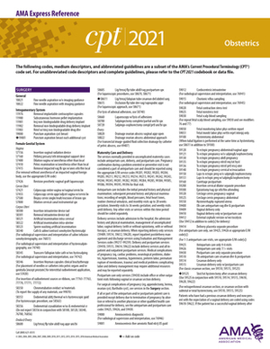 CPT 2021 Express Reference Coding Card: Obstetrics by American Medical Association