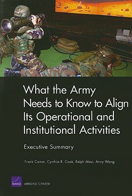 What the Army Needs to Know to Align Its Operational and Institutional Activities, Executive Summary (2006) by Ralph Masi, Cynthia R. Cook, Frank Camm