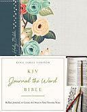 KJV, Journal the Word Bible, Hardcover, Green Floral Cloth, Red Letter Edition: Reflect, Journal, Or Create Art Next to Your Favorite Verses by Thomas Nelson