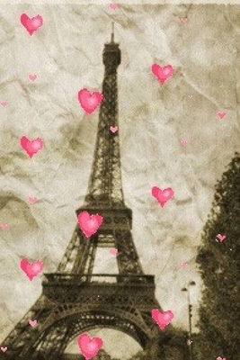 paris Eiffel Tower pink hearts Vintage creative blank page journal by Michael Huhn