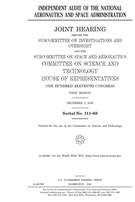 Independent audit of the National Aeronautics and Space Administration by House Committee on Science and (house), United St Congress, United States House of Representatives