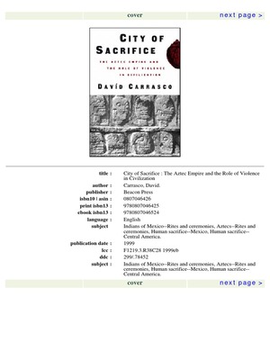 City of Sacrifice: The Aztec Empire and the Role of Violence in Civilization by Davíd Carrasco