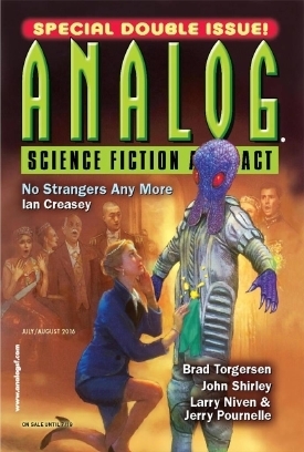 Analog Science Fiction and Fact, July/August 2016 by James Van Pelt, Arlan Andrews Sr., Christina De Le Rocha, Larry Niven, Elisabeth R. Adams, Phoebe Barton, Karl Bunker, Ian Creasey, Brad R. Torgersen, Nick Wolven, Jerry Pournelle, Sean Vivier, Trevor Quachri, John Shirley