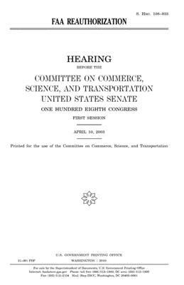 FAA reauthorization by United States Congress, United States Senate, Committee On Commerce