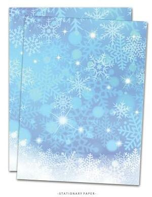 Stationary Paper: Snowflakes Stationery Letter Paper, Set of 25 Sheets Christmas Designs for Writing, Flyers, Copying, Crafting, Invitat by Very Stationary Paper