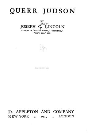 Queer Judson by Joseph Crosby Lincoln