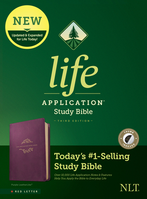 NLT Life Application Study Bible, Third Edition (Red Letter, Leatherlike, Purple, Indexed) by 