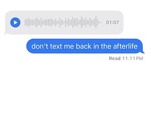 Don't text me back in the afterlife by Akhira