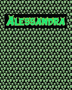 120 Page Handwriting Practice Book with Green Alien Cover Alessandra: Primary Grades Handwriting Book by Sheldon Franks