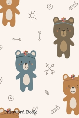 Password Book: Include Alphabetical Index With Cute Bear Tribal Boho Cartoon by 