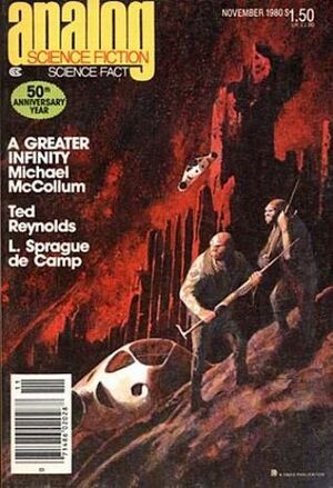 Analog Science Fiction and Fact, November 1980 by Stanley Schmidt, Laurence M. Janifer, James Oberg, Ray Thorne, L. Sprague de Camp, Ted Reynolds, G. Harry Stine, Michael McCollum, Marc Stiegler, William Tuning