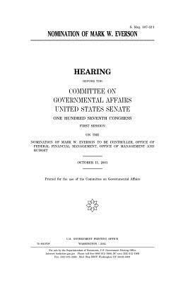 Nomination of Mark W. Everson by Committee on Governmental Affairs, United States Congress, United States Senate