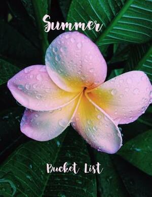 Summer Bucket List: Pink Plumeria Flower Design Summer Bucket List Scrapbook Includes summer reading lists, trip list, add photos by East Meets West