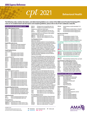 CPT 2021 Express Reference Coding Card: Behavioral Health by American Medical Association