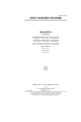 Budget enforcement mechanisms by Committee on Finance (senate), United States Senate, United States Congress