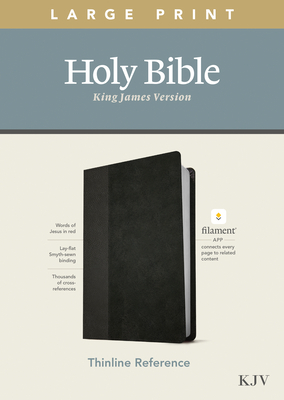 KJV Large Print Thinline Reference Bible, Filament Enabled Edition (Red Letter, Leatherlike, Black/Onyx) by 