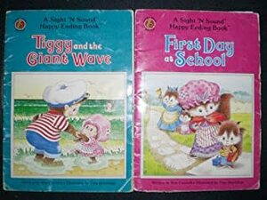Tiggy and the Giant Wave & First Day of School (A Sight 'n Sound Happy Ending Book) by Jane Carruth, Tony Hutchings