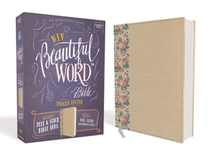 Niv, Beautiful Word Bible, Updated Edition, Peel/Stick Bible Tabs, Leathersoft Over Board, Gold/Floral, Red Letter, Comfort Print: 600+ Full-Color Ill by The Zondervan Corporation