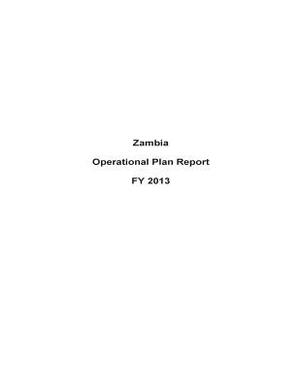 Zambia Operational Plan Report FY 2013 by United States Department of State