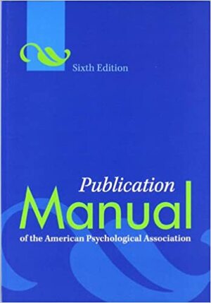 Publication Manual of the American Psychological Association by American Psychological Association