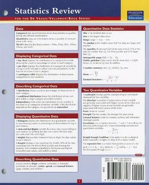 Statistics Study Card for the Deveaux/Velleman/Bock Series by David E. Bock, Richard D. de Veaux, Paul F. Velleman