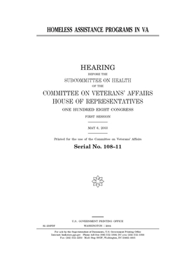 Homeless assistance programs in VA by Committee On Veterans (house), United St Congress, United States House of Representatives