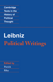 Leibniz: Political Writings by Patrick Riley, Gottfried Wilhelm Leibniz