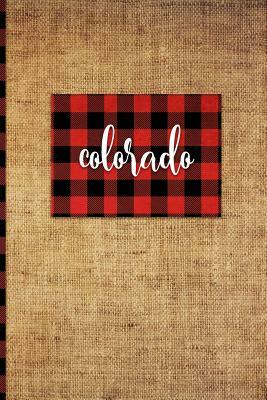 Colorado: 6" x 9" - 108 Pages: Buffalo Plaid Colorado State Silhouette Hand Lettering Cursive Script Design on Soft Matte Cover by Print Frontier