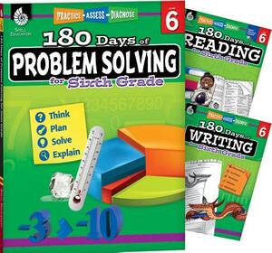 180 Days 3 Book Bundle - Reading, Writing & Problem Solving Grade 6 by Teacher Created Materials