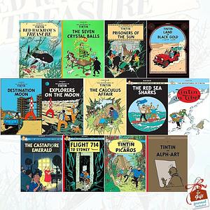 The Adventures of Tintin Books Collection Series 3 to 5 :13 Books Set inc Red Rackham's Treasure, The Seven Crystal Balls, Prisoners of the Sun, Land of Black Gold, Destination Moon, Explorers by Hergé