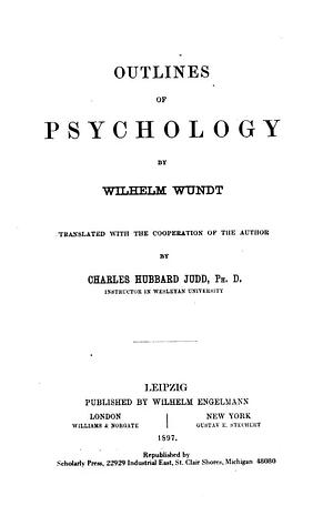 Outlines of Psychology by Wilhelm Max Wundt