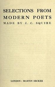 Selections from Modern Poets by J.C. Squire