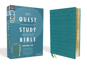 Niv, Quest Study Bible, Personal Size, Leathersoft, Teal, Comfort Print: The Only Q and A Study Bible by The Zondervan Corporation