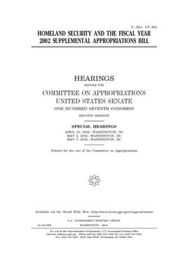 Homeland security and the fiscal year 2002 supplemental appropriations bill by Committee on Appropriations (senate), United States Congress, United States Senate