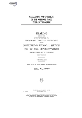 Management and oversight of the National Flood Insurance Program by Committee on Financial Services (house), United S. Congress, United States House of Representatives