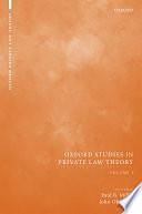 Oxford Studies in Private Law Theory: Volume I by Paul B. Miller, John Oberdiek