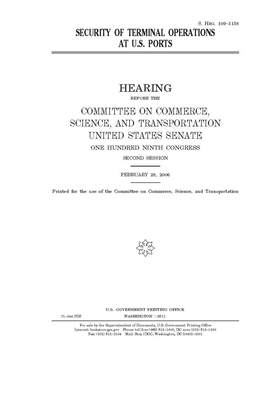 Security of terminal operations at U.S. ports by Committee on Commerce Science (senate), United States Senate, United States Congress