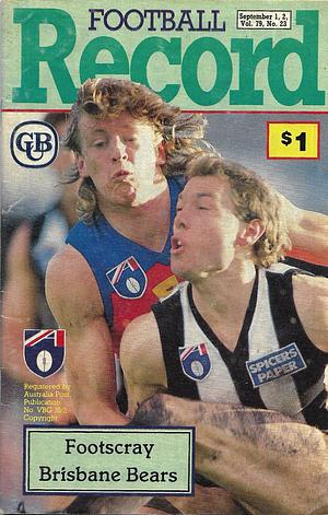 1990 Round 23 Footy Record Footscreay v Brisbane by 