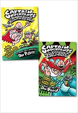 Captain Underpants Childrens 2 Books Collection Set NEW Radioactive Robo-boxers by Dav Pilkey