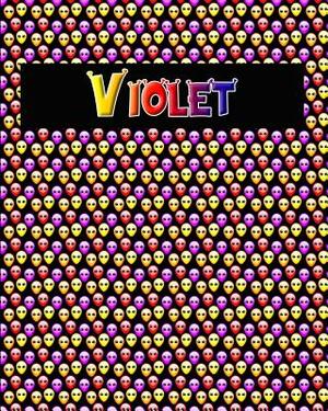 120 Page Handwriting Practice Book with Colorful Alien Cover Violet: Primary Grades Handwriting Book by Sheldon Franks