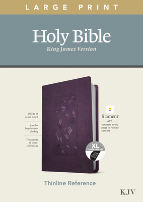 KJV Large Print Thinline Reference Bible, Filament Enabled Edition (Red Letter, Leatherlike, Floral/Purple, Indexed) by 