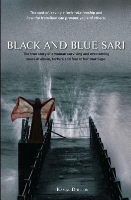 Black & Blue Sari by Kama S. Dhillon