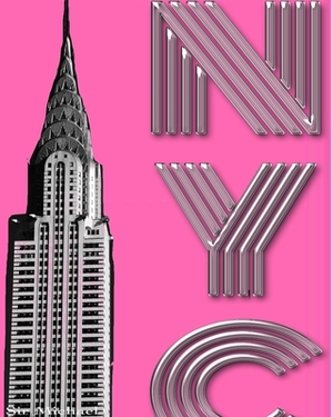 Hot Pink New York City Chrysler Building creative drawing journal by Sir Michael, Michael Huhn